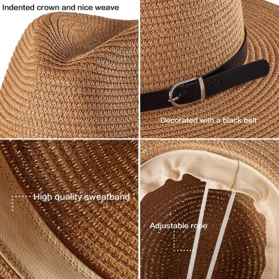 Fedoras Belt Fedora Hats for Women - Men Straw or Felt Hat Wide Brim Hat Women Sun Hat - CG18N0EXMGQ $10.81