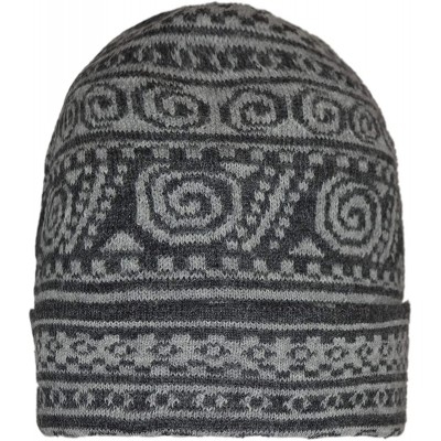 Skullies & Beanies Women's 100% Baby Alpaca Wool Hat Knit Winter Beanie Chimu Hat - Gray - CU18HGW9U73 $33.77