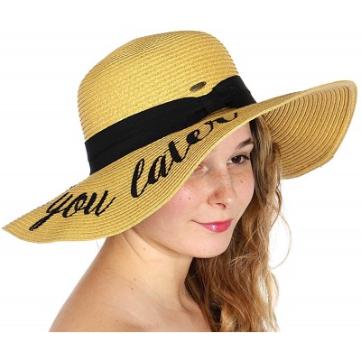 Sun Hats Beach Hats for Women - Embroidered Floppy Wide Brim Paper Straw Sun Hats for Women Summer Hat Foldable - CK18DNKTWTG...