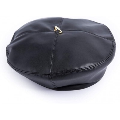 Berets Women's Wool Beret Hat Cap French Beret- Lightweight - Black Ring - CA18Y4E70IE $11.70