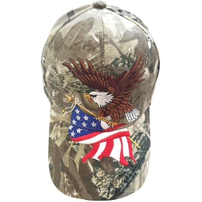 Baseball Caps Patriotic American Flag Design Baseball Cap USA 3D Embroidery - Camouflage - CX11WPGRYEJ $22.62