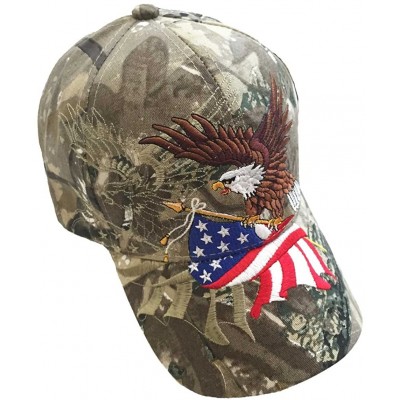 Baseball Caps Patriotic American Flag Design Baseball Cap USA 3D Embroidery - Camouflage - CX11WPGRYEJ $22.62