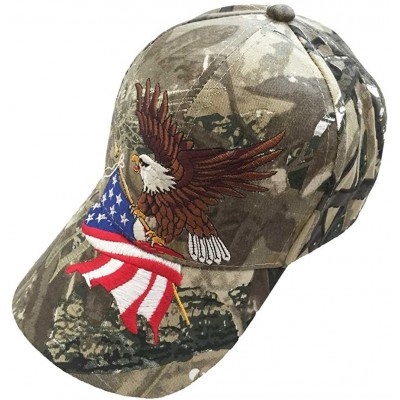 Baseball Caps Patriotic American Flag Design Baseball Cap USA 3D Embroidery - Camouflage - CX11WPGRYEJ $22.62