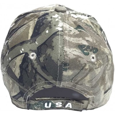 Baseball Caps Patriotic American Flag Design Baseball Cap USA 3D Embroidery - Camouflage - CX11WPGRYEJ $22.62