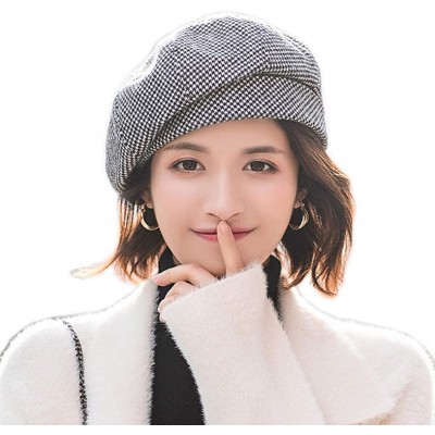 Fedoras Womens Elegant Double Flower 100% Wool Pillbox Hat Fascinator Hat Beanie Hat - J-black - CD18ZYTEZSL $10.41