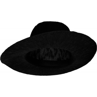 Fedoras Coral Jones Mens Floppy Straw Hat Fedora - Black - C3126BIVPCX $17.49