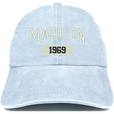 Baseball Caps Made in 1969 Embroidered 51st Birthday Washed Baseball Cap - Light Blue - CC18C7HWU68 $15.07