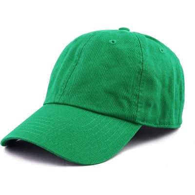 Baseball Caps Unisex Blank Washed Low Profile Cotton & Denim & Tie Dye Dad Hat Baseball Cap - Kelly Green - C012FT0VPDD $9.39