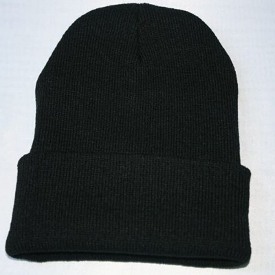 Skullies & Beanies Unisex Slouchy Knitting Beanie Hip Hop Cap Warm Winter Ski Hat - Black - CL18AU4XL6K $10.35