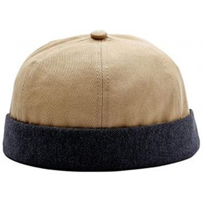 Skullies & Beanies Cotton Skull Hiphop Beanie Cap Kufi Hats for Men Womens - Beige - CV18HQ2X4RE $18.92