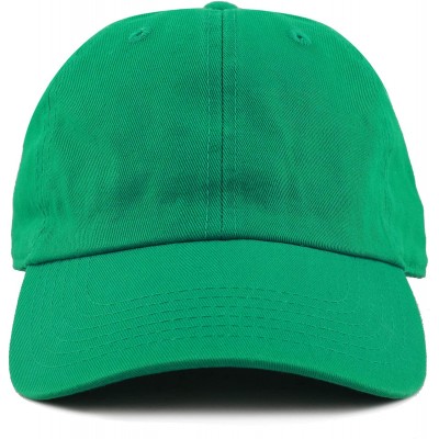 Baseball Caps Unisex Blank Washed Low Profile Cotton & Denim & Tie Dye Dad Hat Baseball Cap - Kelly Green - C012FT0VPDD $9.39