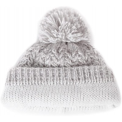 Skullies & Beanies Women's Winter Knitted Pom Beanie Ski Hat/Visor Beanie Newsboy Cap Wool/Acrylic - 89227grey - CY18ILDEURA ...
