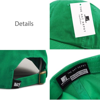 Baseball Caps Unisex Blank Washed Low Profile Cotton & Denim & Tie Dye Dad Hat Baseball Cap - Kelly Green - C012FT0VPDD $9.39