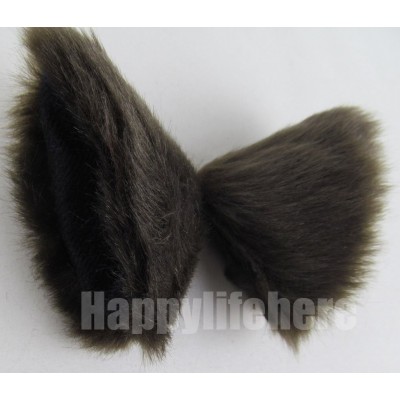 Headbands Long Fur Cat Ears and Cat Tail Set Halloween Party Kitty Cosplay Costume Kits (Brown) - Brown - C612GZVFCGB $16.18