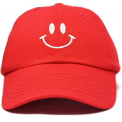 Baseball Caps Smile Baseball Cap Smiling Face Happy Dad Hat Men Women Teens - Red - CR18SIRY2QD $10.15