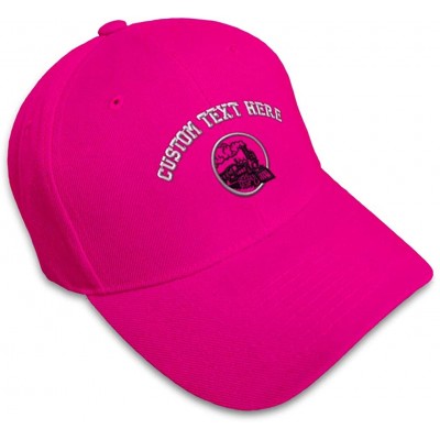 Baseball Caps Custom Baseball Cap Train Embroidery Dad Hats for Men & Women Strap Closure 1 Size - Hot Pink - CJ18Y3UR09D $22.30