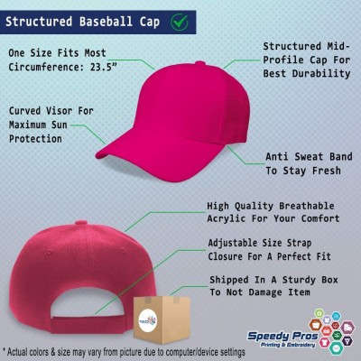 Baseball Caps Custom Baseball Cap Train Embroidery Dad Hats for Men & Women Strap Closure 1 Size - Hot Pink - CJ18Y3UR09D $22.30