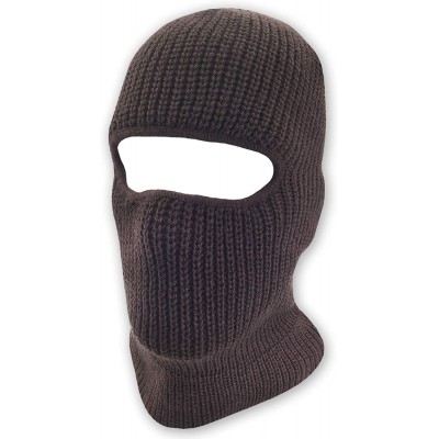 Balaclavas Double Layered Knitted One Hole Ski Mask Tactical Paintball Running - Brown - C3180CE67YS $8.80