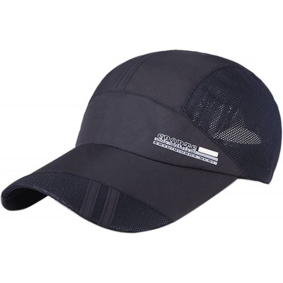 Baseball Caps Unisex Mesh Brim Tennis Cap Outside Sunscreen Quick Dry Adjustable Baseball Hat - C-black - CA17YZNZZQW $17.07