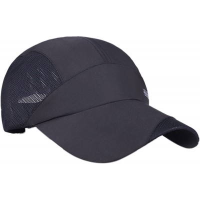 Baseball Caps Unisex Mesh Brim Tennis Cap Outside Sunscreen Quick Dry Adjustable Baseball Hat - C-black - CA17YZNZZQW $17.07