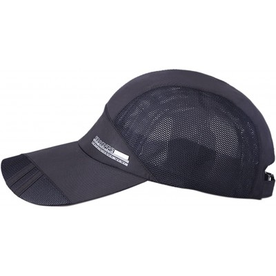 Baseball Caps Unisex Mesh Brim Tennis Cap Outside Sunscreen Quick Dry Adjustable Baseball Hat - C-black - CA17YZNZZQW $17.07