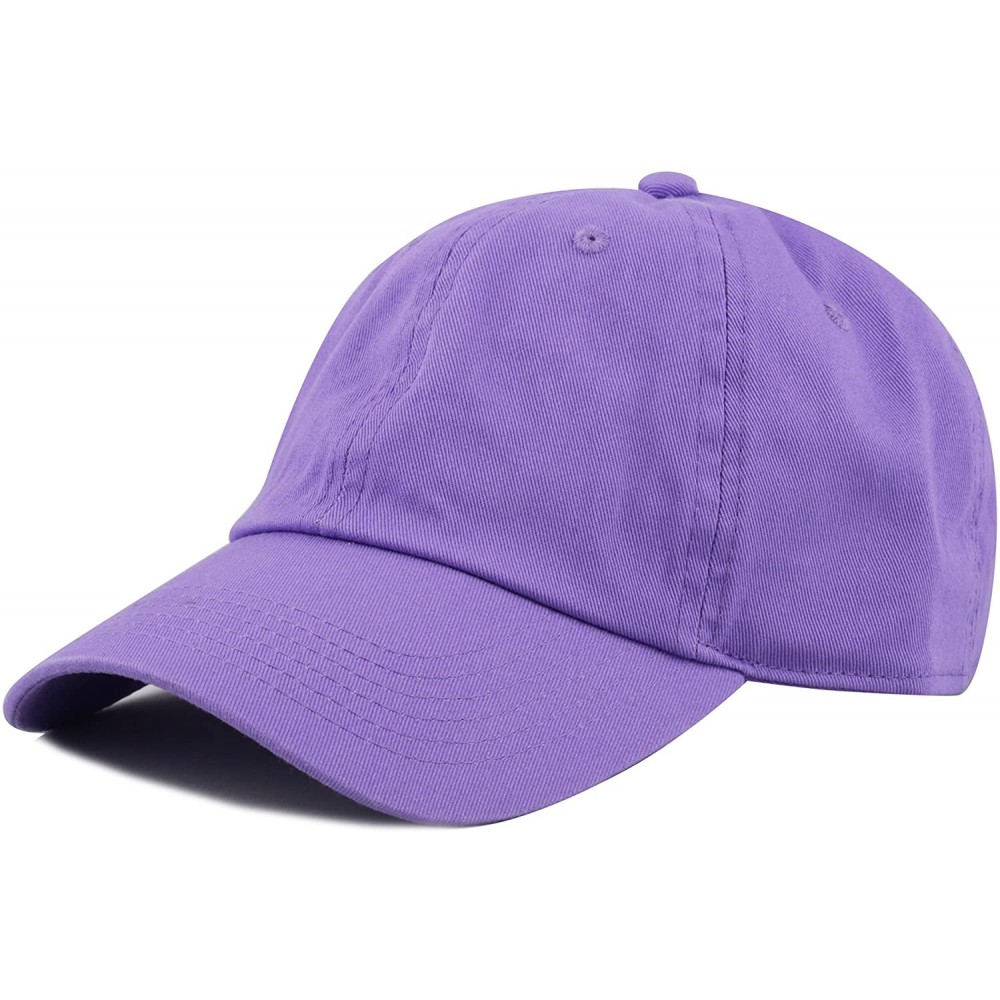 Baseball Caps Unisex Blank Washed Low Profile Cotton & Denim & Tie Dye Dad Hat Baseball Cap - Lavender - CR12FOR5IUH $8.29