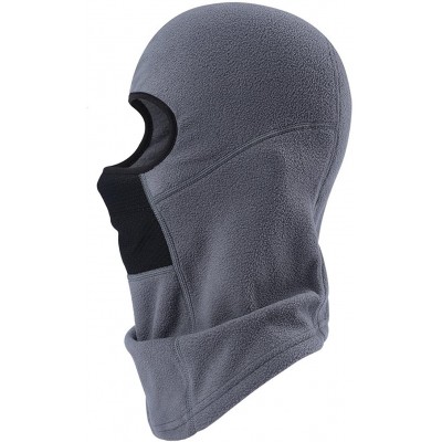 Skullies & Beanies Balaclave Fleece Windproof Ski Mask Face Mask Tactical Hood Neck Warmer - Cationic Fleece-grey - C6189YRHT...