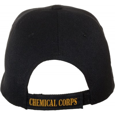 Baseball Caps Officially Licensed US Army Chemical Corps Embroidered Black Baseball Cap - C01802NYHG2 $17.68