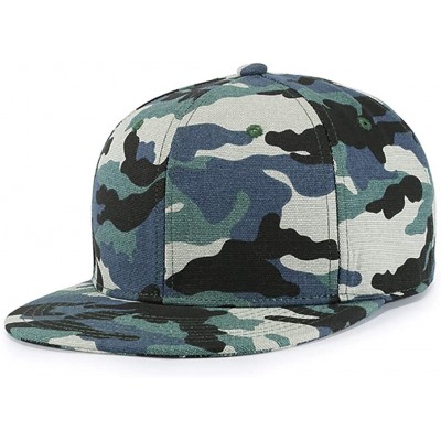 Baseball Caps Unisex Snapback Hats Adjustable USA Army Camouflage Flat Brim Baseball Cap - W180 - C818R8Q6HWA $13.36