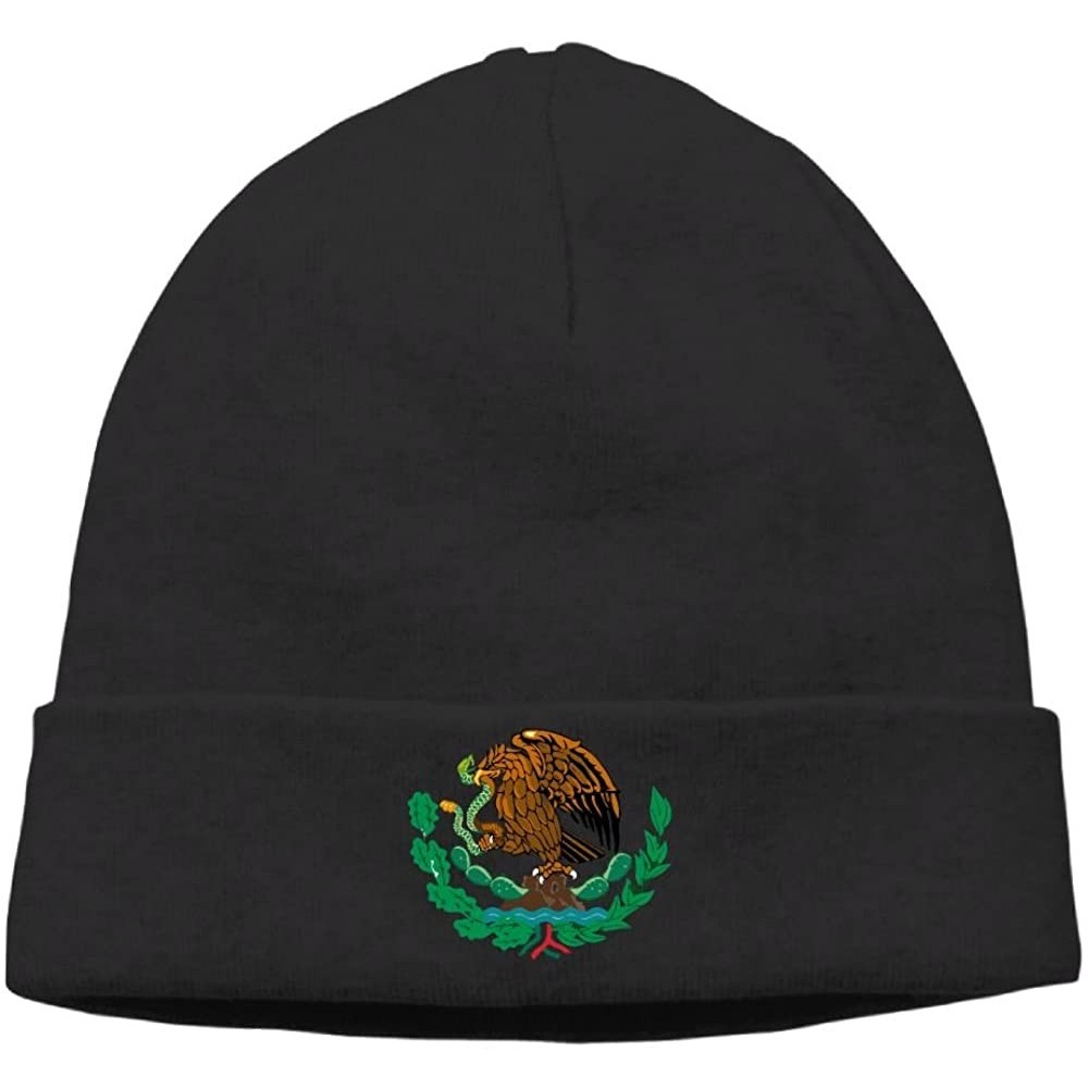 Skullies & Beanies Mens&Womens Mexico Flag Eagle Outdoor Daily Beanie Hat Skull Cap Black - Black - C9187R7KA9E $12.42
