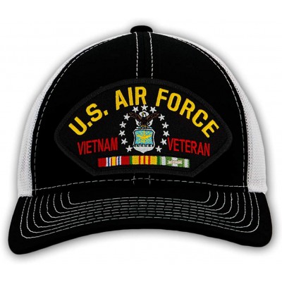 Baseball Caps US Air Force Vietnam Veteran Hat/Ballcap Adjustable-Back One Size Fits Most - Mesh-back Black/White - CB18H3TOL...