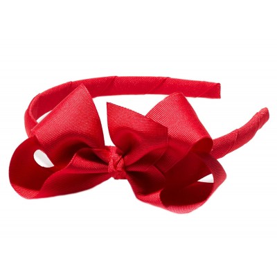 Headbands Girls"Lila" Grosgrain Bow Headband O/S Red - Red - CJ11RIGBASV $7.77