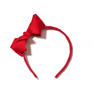 Headbands Girls"Lila" Grosgrain Bow Headband O/S Red - Red - CJ11RIGBASV $7.77