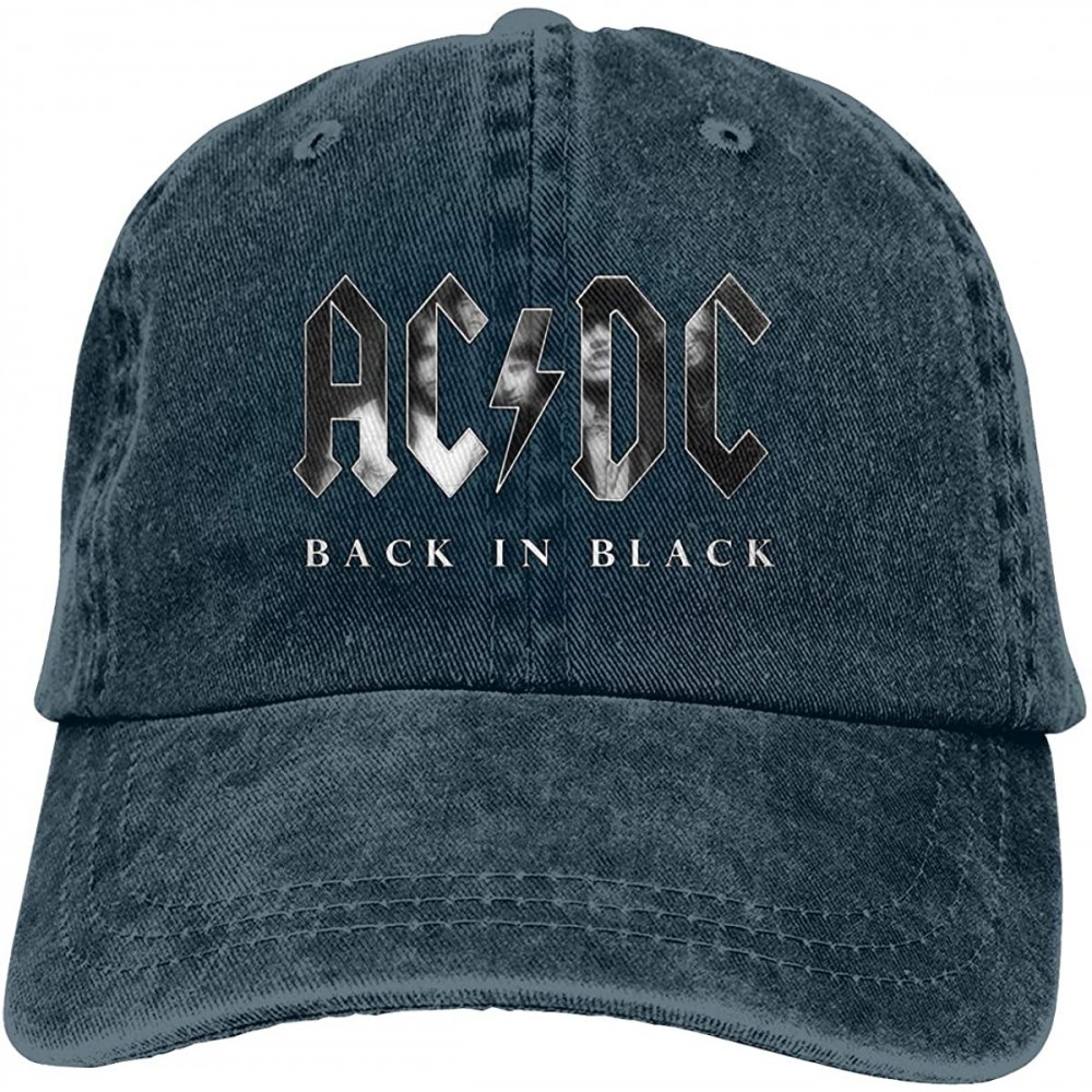 Baseball Caps ACDC-Back in Black Unisex Cool Casquette Hats Vintage Adjustable Hip Hop Hats Black - Navy - CK18QKZ5NHK $17.30