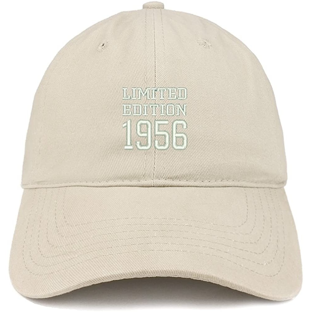 Baseball Caps Limited Edition 1956 Embroidered Birthday Gift Brushed Cotton Cap - Stone - C118CO6CKUQ $16.10