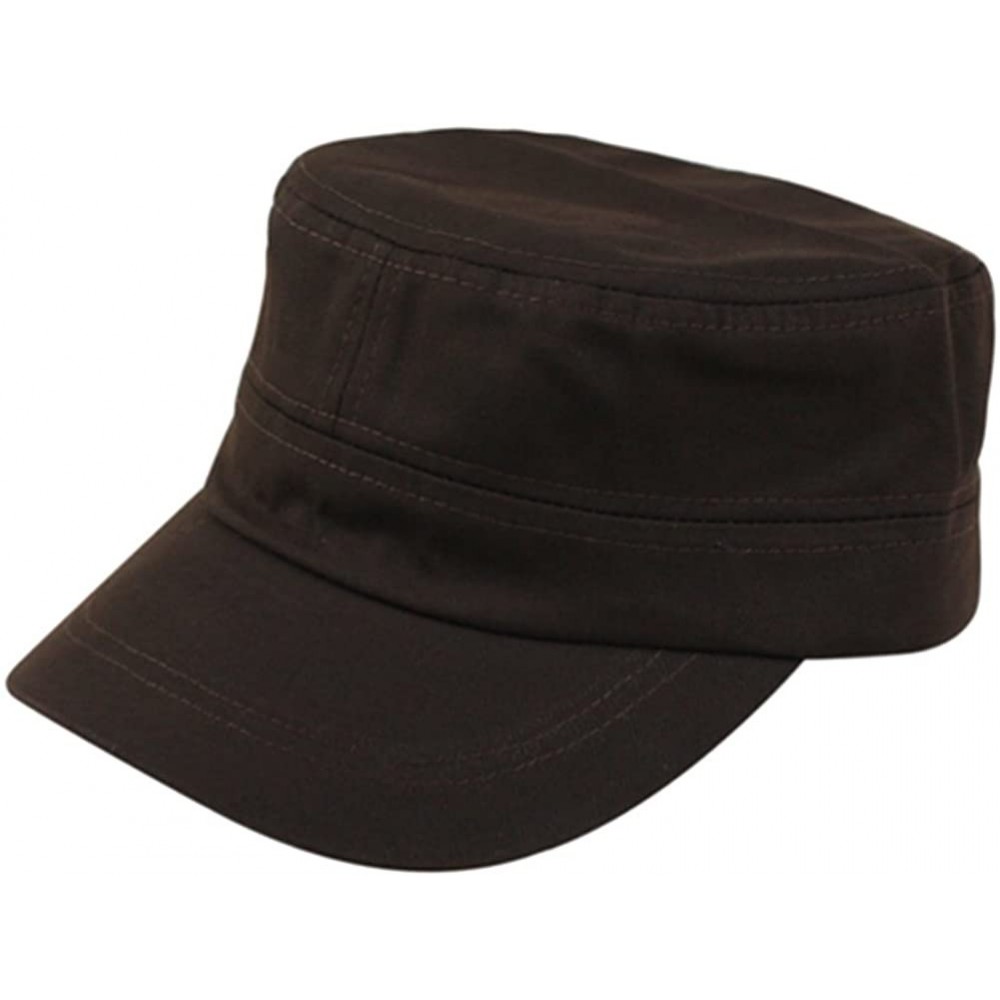 Baseball Caps Fashion Summer Adjustable Army Cadet Military Cap - Coffee - CQ11ZQ29627 $8.47