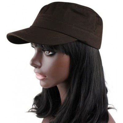 Baseball Caps Fashion Summer Adjustable Army Cadet Military Cap - Coffee - CQ11ZQ29627 $8.47