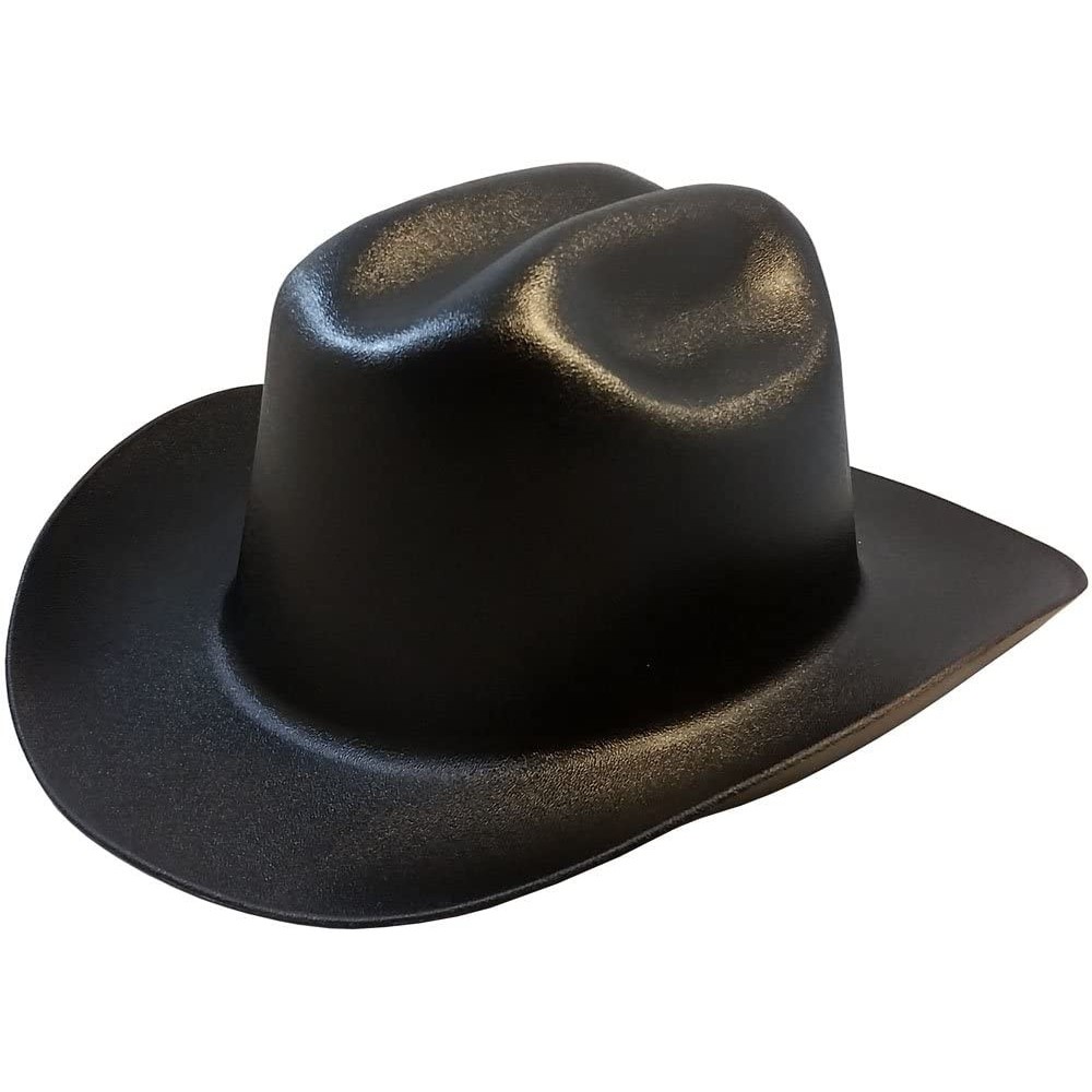 Cowboy Hats Western Cowboy Hard Hat with Ratchet Suspension - Black - Black - CM12EULF3ZX $75.79