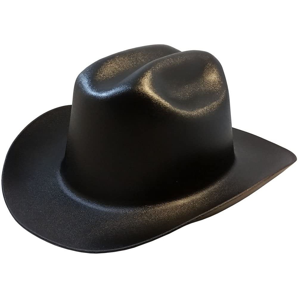 Cowboy Hats Western Cowboy Hard Hat with Ratchet Suspension - Black - Black - CM12EULF3ZX $28.53