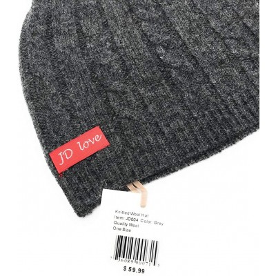 Skullies & Beanies Mongolian Cashmere Wool Beanie Hat JD Love Women's Mongolian Luxurious 9"X 7.5" Grey - C011HI1A6VD $20.96