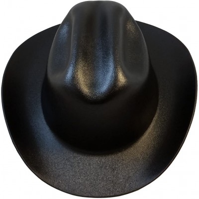 Cowboy Hats Western Cowboy Hard Hat with Ratchet Suspension - Black - Black - CM12EULF3ZX $28.53