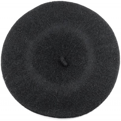 Berets French Style Lightweight Casual Classic Solid Color Wool Beret - Charcoal Gray - C111NIY72RB $20.52