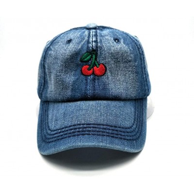 Baseball Caps Strawberry Hat Cherry Hat Watermelon Embroidered Adjustable - Blue 1 - C218NR2HK3M $20.30