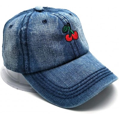 Baseball Caps Strawberry Hat Cherry Hat Watermelon Embroidered Adjustable - Blue 1 - C218NR2HK3M $12.45
