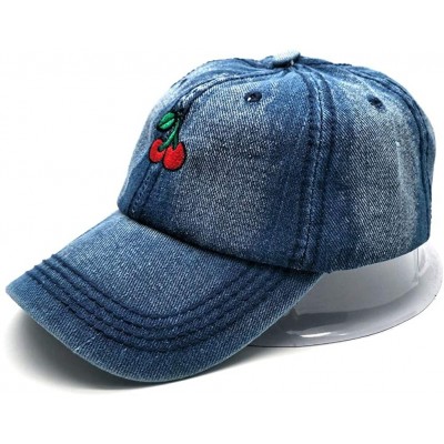 Baseball Caps Strawberry Hat Cherry Hat Watermelon Embroidered Adjustable - Blue 1 - C218NR2HK3M $12.45