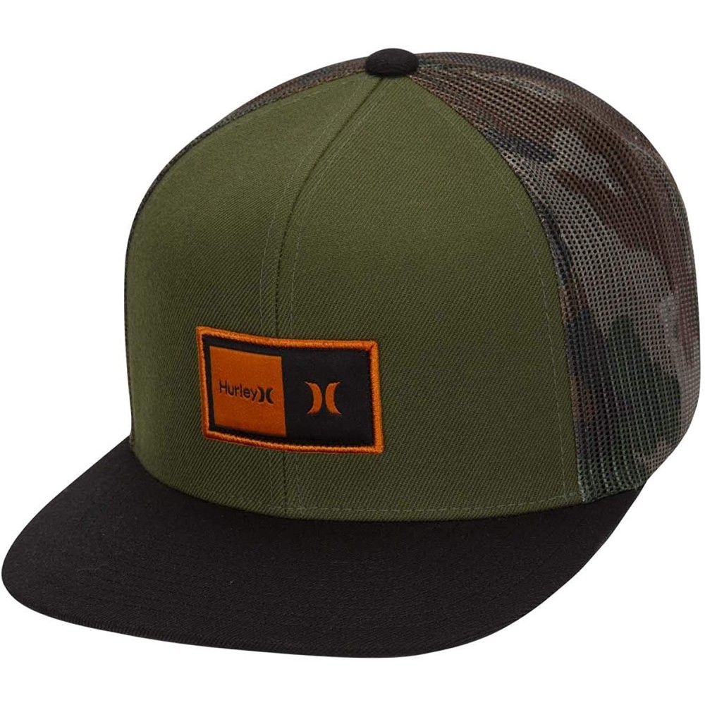 Baseball Caps Men's Logo Patch Trucker Baseball Cap - Legion Green - CA18TQIL9DX $43.46