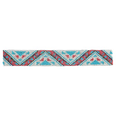 Headbands Aztec Print Seedbead Handmade Headband - Red/White - C0186Y3O3N7 $16.91