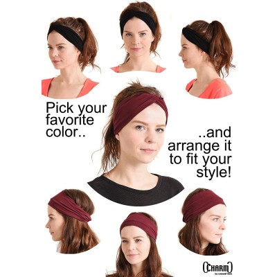 Headbands Charm Womens Headband Running Bandana - Mens Workout Elastic Head Sweat Band - Red - C211IACDGYN $11.41