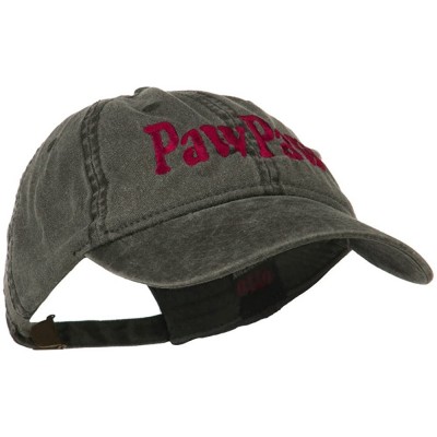 Baseball Caps Wording of Pawpaw Embroidered Washed Cap - Black - CA11KNJDWJV $25.16