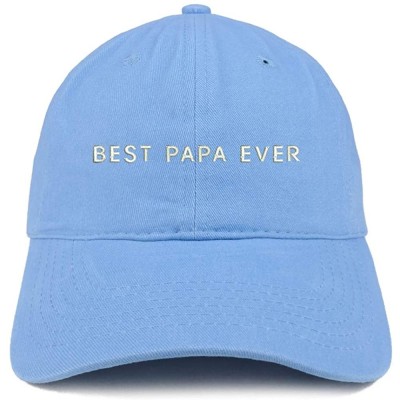 Baseball Caps Best Papa Ever One Line Embroidered Soft Crown 100% Brushed Cotton Cap - Carolina Blue - CO18SQDHZA9 $13.99